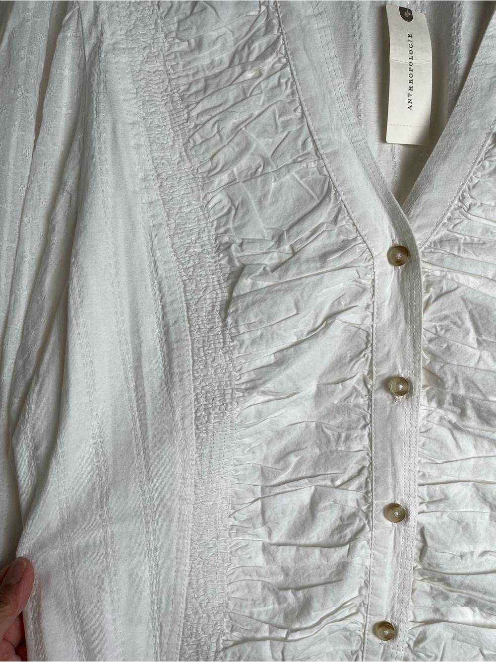 NWT Anthropologie Pilcro Long Sleeve Reworked Button Down Top Size XL White - Picture 8 of 13
